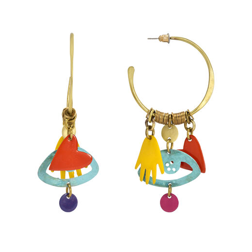 Tarot brass hoop earrings by Sibilia